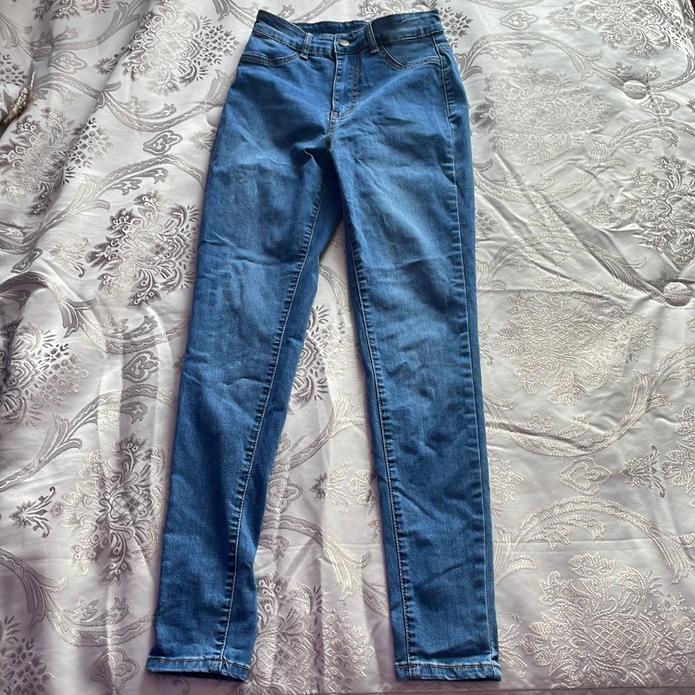 Blue High Rise Skinny Jeans